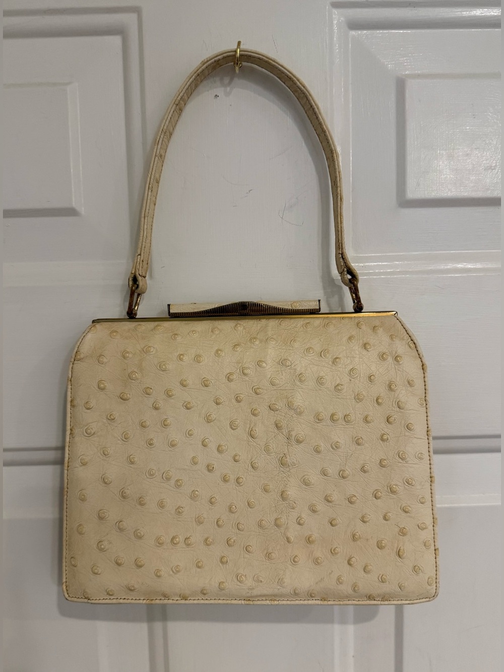 Mid Century Andrew Geller Bags Designed by Nicholas Reich Ostrich Handbag ✨ - Picture 10 of 12